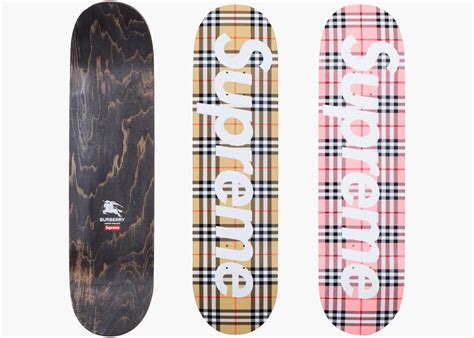 supreme burberry deck|burberry skateboard deck.